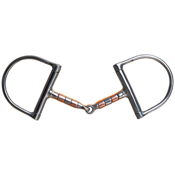 5" Hilason Western Dee Ring Copper Roller Horse Mouth Bit